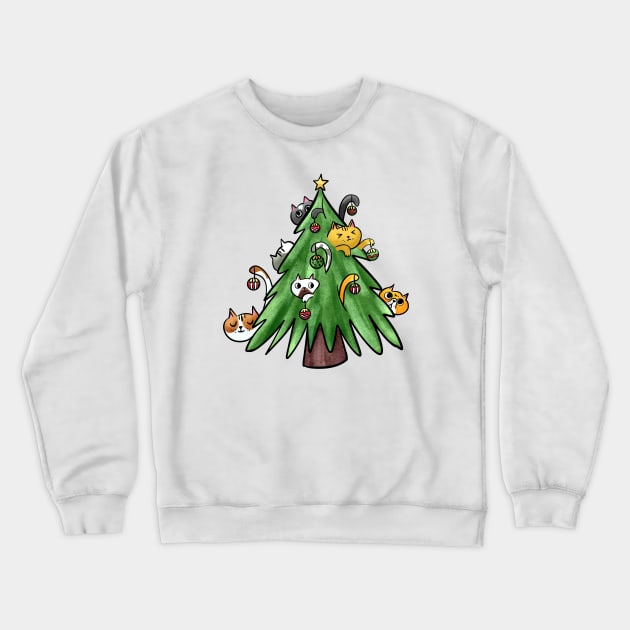 Funny Christmas Cat Crewneck Sweatshirt by Pop Cult Store
